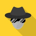 Incognito net surfer icon, flat style