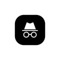 Incognito, private browsing icon vector for web or mobile app Royalty Free Stock Photo