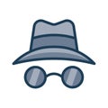 Incognito secret safe browsing anonymous single isolated icon with filled line style