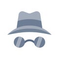 Incognito secret safe browsing anonymous single isolated icon with flat style