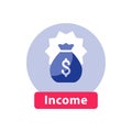 Income concept, business and finance, prize fund, reward money, fundraising icon Royalty Free Stock Photo