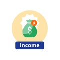 Income concept, business and finance, prize fund, reward money, fundraising icon Royalty Free Stock Photo