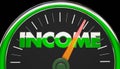 Income Earnings Salary Wages Raise Speedometer