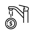 income financial freedom money line icon vector illustration Royalty Free Stock Photo