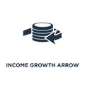 income growth arrow icon. dividends, pension savings account, interest rate, fund raising concept symbol design, financial Royalty Free Stock Photo