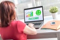 Income growth concept on a laptop screen Royalty Free Stock Photo