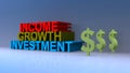 Income growth investment on blue
