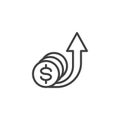 Income growth line icon
