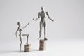 Income inequality concept shown with figurines