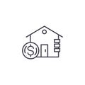 Income from real estate linear icon concept. Income from real estate line vector sign, symbol, illustration.