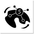 Income redistribution glyph icon