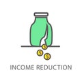 Income reduction line icon Royalty Free Stock Photo