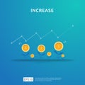 income salary rate increase. Finance performance of return on investment ROI concept with arrow. business profit growth margin Royalty Free Stock Photo