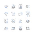 Income surpluses line icons collection. Prosperity, Abundance, Windfall, Bonanza, Surplus, Excess, Overflow vector and