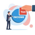 Income after tax. Financial burden. Taxation concept. Vector flat.