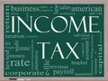 Income Tax Word Cloud concept on a Blackboard Royalty Free Stock Photo