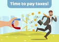 Income Taxes Paying Vector Web Banner Template