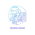 Income and wages blue gradient concept icon Royalty Free Stock Photo