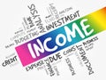 INCOME word cloud collage