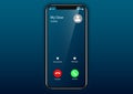 Incoming call screen user interface mobile phone Royalty Free Stock Photo