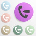 incoming call sign badge color set. Simple glyph, flat vector of web icons for ui and ux, website or mobile application Royalty Free Stock Photo