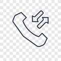 Incoming Calls concept vector linear icon isolated on transparent background, Incoming Calls concept transparency logo in outline