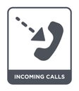 incoming calls icon in trendy design style. incoming calls icon isolated on white background. incoming calls vector icon simple