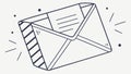 Incoming Email Message Notification Outline, vector design Generative AI Royalty Free Stock Photo