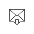 Incoming mail line icon