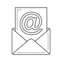 Incoming mail line icon.