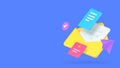Incoming message document send receive envelope banner copy space vector illustration