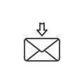Incoming message line icon Royalty Free Stock Photo