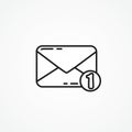 incoming message line icon. unread mail icon. Royalty Free Stock Photo