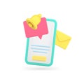 Incoming message sound alert quick tips smartphone app 3d icon realistic vector illustration Royalty Free Stock Photo