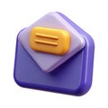 Incoming Messages 3D Icon for Instant and Secure Digital Communication with a Professional Look