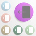 Incoming and outcoming calls sign badge color set. Simple glyph, flat vector of web icons for ui and ux, website or mobile
