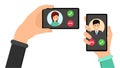 Incoming phone call interface vector illustration