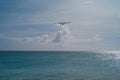 Airplane landing at Sint Maarten