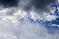 Incoming storm close-up cloudscape at march daylight in continental europe