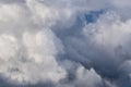 Incoming storm close-up cloudscape at march daylight in continental europe. Captured with 200 mm telephoto lens