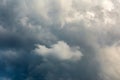 Incoming storm close-up cloudscape at march daylight in continental europe. Captured with 105 mm telephoto lens