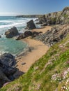 Incoming Tide, Bedruthan Steps, Cornwall Royalty Free Stock Photo