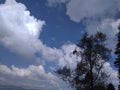 An incomparable rare view of white clouds in the sun in blue sky Royalty Free Stock Photo