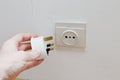 Incompatible electricity plug and socket Royalty Free Stock Photo