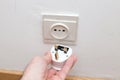 Incompatible electricity plug and socket Royalty Free Stock Photo