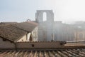 Incomplete facade of the planned Duomo nuovo or Facciatone in fog. Siena. Tuscany Italy. Royalty Free Stock Photo