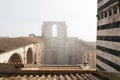 Incomplete facade of the planned Duomo nuovo or Facciatone in fog. Siena. Tuscany Italy. Royalty Free Stock Photo