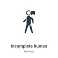 Incomplete human vector icon on white background. Flat vector incomplete human icon symbol sign from modern feelings collection