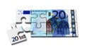 20 euro puzzle, 3d Royalty Free Stock Photo
