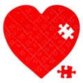 Incomplete jigsaw puzzle in a shape of a heart Royalty Free Stock Photo